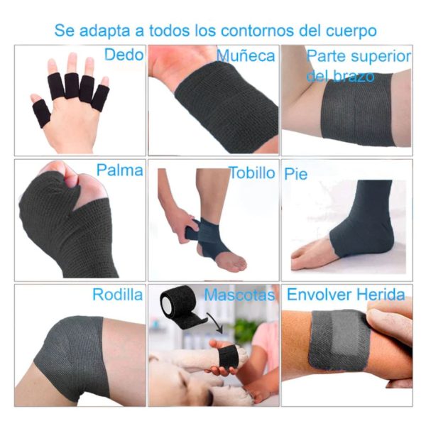 Vendas autoadhesivas para envolver: vendaje para heridas en rollo médico  flexible transpirable y no tejido